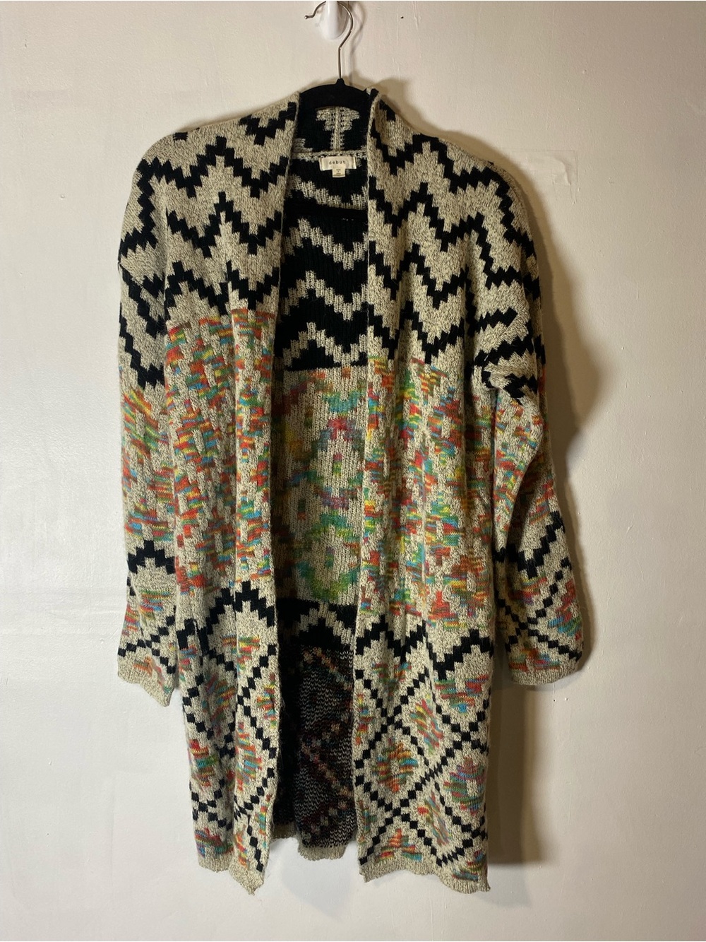Women's Debut Southwest Aztec Long Cardigan X Small Open Cardigan Western